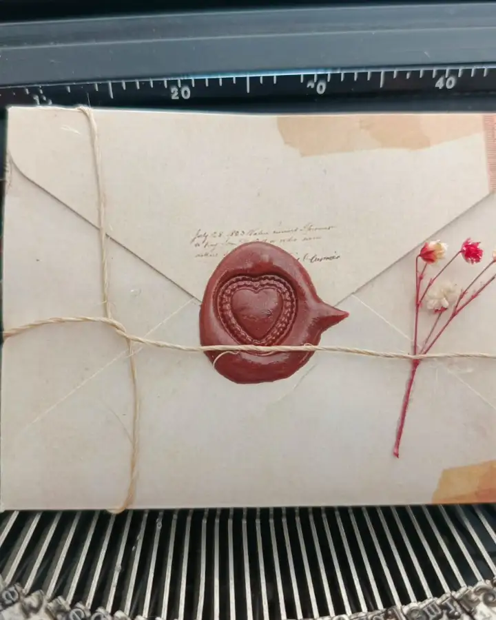 Sello de cera y mquina de escribir